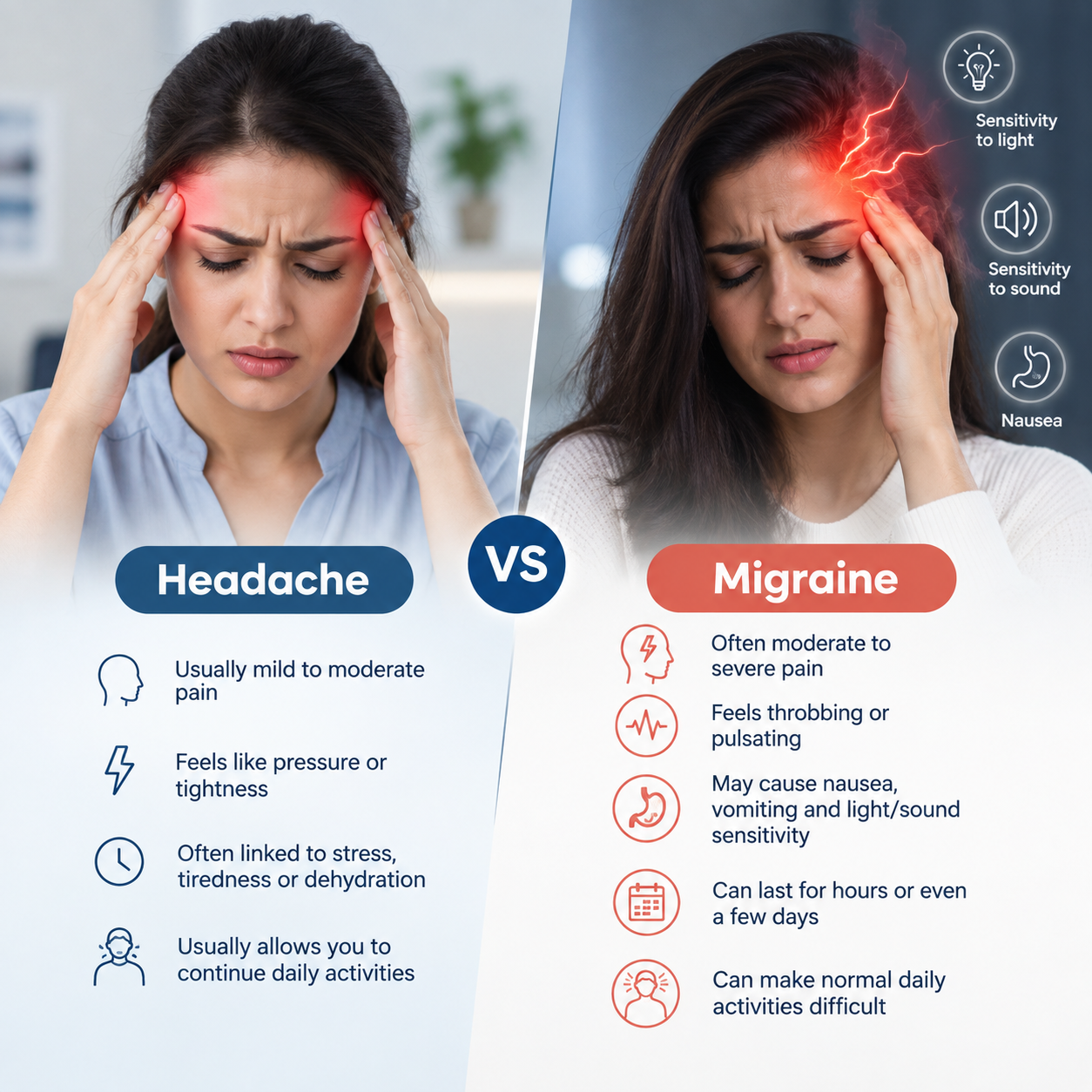 Headache vs Migraine - Paras Health Panchkula